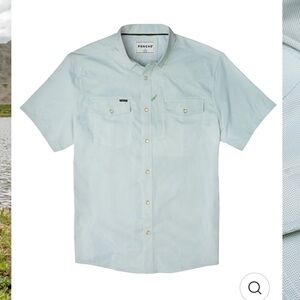 PONCHO Men’s The Evergreen Slim Fit Western Short Sleeve Shirt-New-Medium